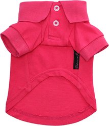 Parisian Pet Preppy Collar Cotton Polo Dog Shirt, Pink, XXX-Large