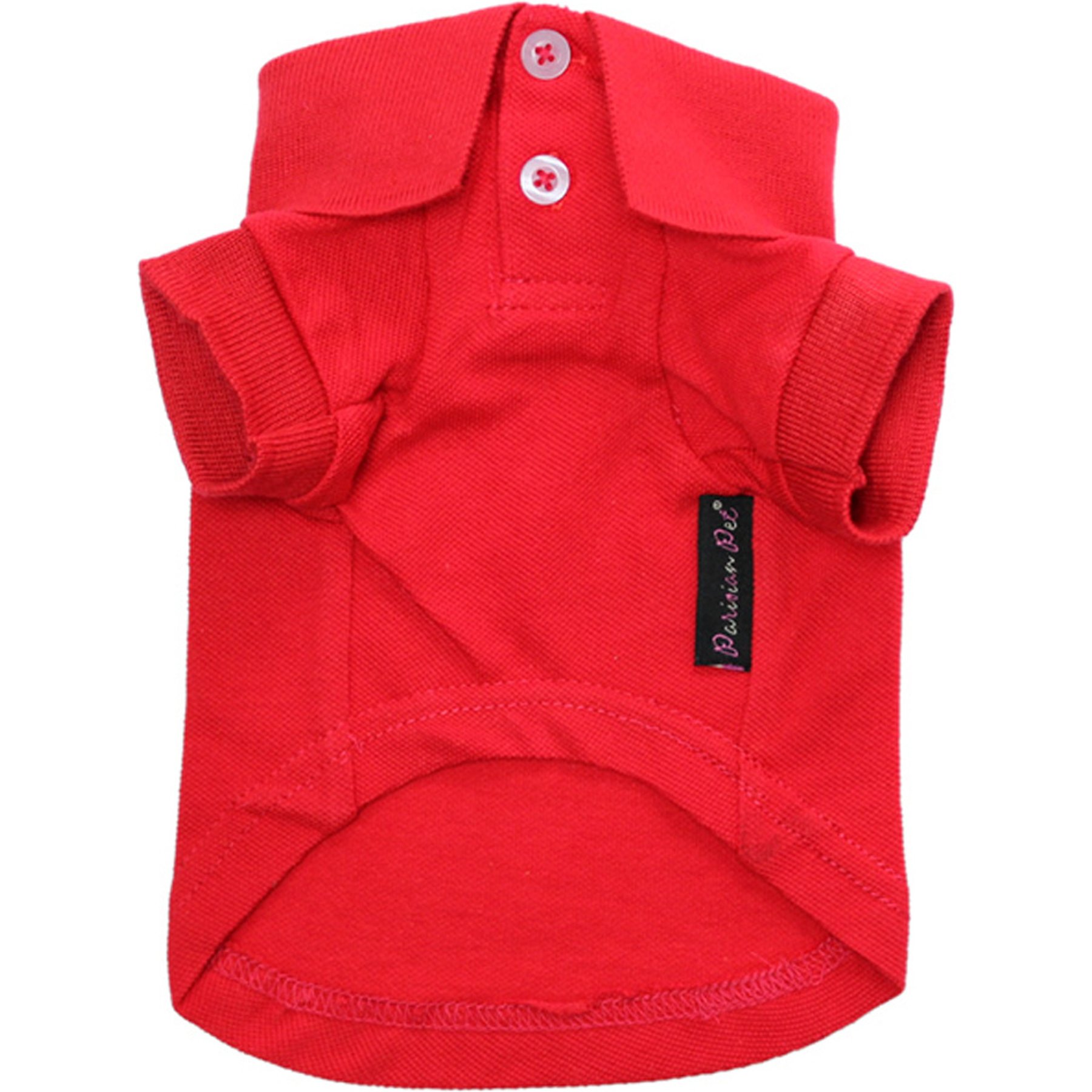 Parisian Pet Bold Preppy Collar Everyday Polo Dog Shirt, Red, Large