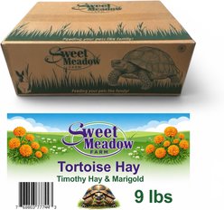 Sweet Meadow Farm Tortoise Hay with Marigold Tortoise Food, 9-lb