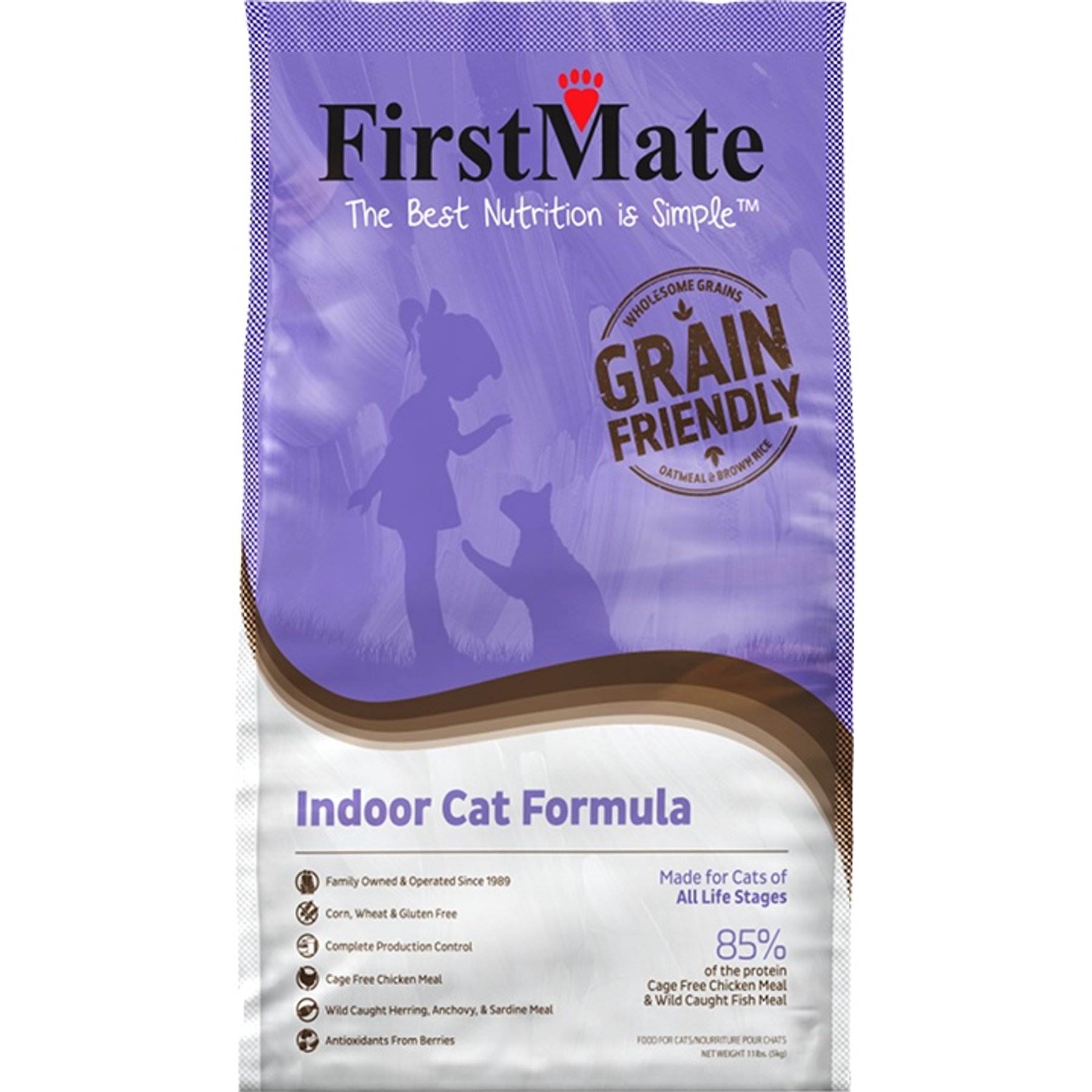 Firstmate Grain Friendly Indoor Cat Formula Cat Food, 11-lb bag