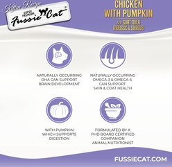 Fussie Cat Kitten Mousse Chicken Flavored with Pumpkin in Goat Milk Wet Cat Food & Shreds, 2.47-oz can, case of 24 slide 2 of 9