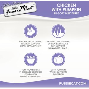 Fussie Cat Chicken Flavored in Goat Milk Puree Lickable Kitten & Cat Treats, 1-oz tube, 4 count