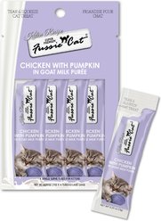Fussie Cat Chicken Flavored in Goat Milk Puree Lickable Kitten & Cat Treats, 1-oz tube, 4 count