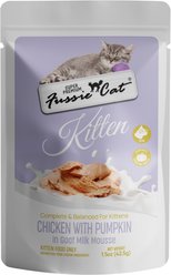 Fussie Cat Kitten Chicken Flavored with Pumpkin in Goat Milk Wet Cat Food, 1.5-oz pouch, case of 12