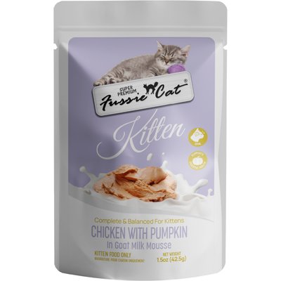 Fussie Cat Fussie Cat Kitten Chicken Flavored with Pumpkin in Goat Milk Wet Cat Food, 1.5-oz pouch, case of 12