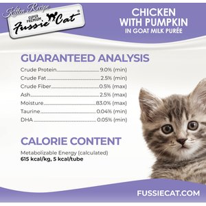 Fussie Cat Chicken Flavored in Goat Milk Puree Lickable Kitten & Cat Treats, 1-oz tube, 4 count