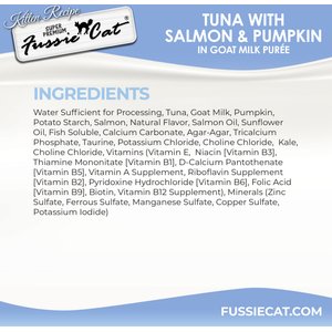 Fussie Cat Tuna Flavored in Goat Milk Puree Lickable Kitten & Cat Treats, 1-oz tube, 4 count