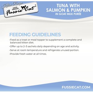 Fussie Cat Tuna Flavored in Goat Milk Puree Lickable Kitten & Cat Treats, 1-oz tube, 4 count