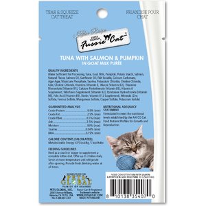 Fussie Cat Tuna Flavored in Goat Milk Puree Lickable Kitten & Cat Treats, 1-oz tube, 4 count
