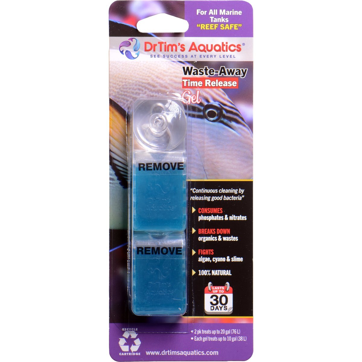 Dr. Tim's Aquatics Marine Waste-Away Gel Water Conditioner, Small: 10-gal, 2 count