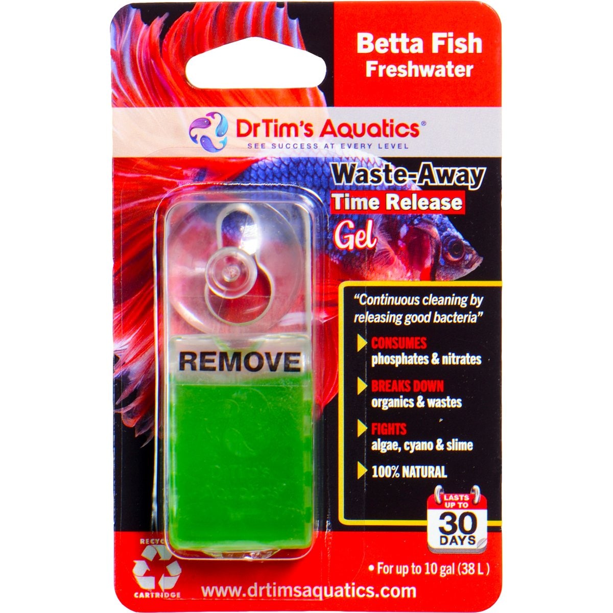 DrTim's Aquatics Waste-Away Gel Betta Water Conditioner, Small, 1 count