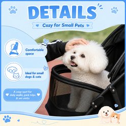 Yafylly Lightweight Foldable Dog & Cat Stroller, Black slide 2 of 7