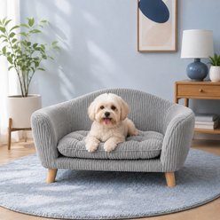 Yafylly Elevated Corduroy Couch Dog Bed, Grey
