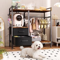 Saudism Freestanding Dog Closet with Drawers & 4 Hooks, 31.5-in