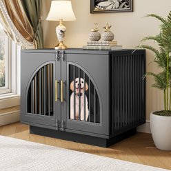 Saudism Decorative Wooden Dog Crate with Double Door, 31.5 inch