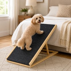 Yafylly Adjustable Foldable Non-Slip Dog Ramp, Black