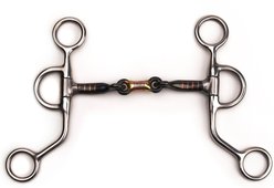Shires Equestrian Products Argetine Sweet Iron with Copper Dog Bone Stainless Steel Horse Bit, 5.5-in