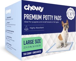 Chewy Made Large Premium Dog Training & Potty Pads (FORMERLY FRISCO), 22 x 23-in, Unscented, 150 count