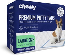 Chewy Made Large Premium Dog Training & Potty Pads (FORMERLY FRISCO), 22 x 23-in, Unscented, 100 count