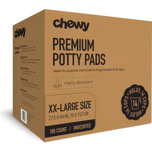 Chewy Made XXL Premium Dog Training & Potty Pads (FORMERLY FRISCO), 27.5 x 44-in, Unscented, 100 count