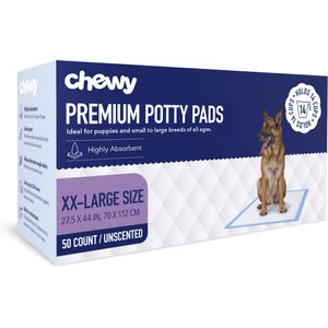 Chewy Made XXL Premium Dog Training & Potty Pads (FORMERLY FRISCO), 27.5 x 44-in, Unscented, 50 count