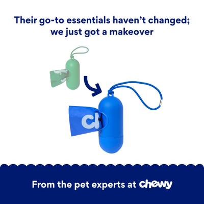 Show full view: Chewy Made Dog Poop Bag Dispenser & Poop Bag Roll (FORMERLY FRISCO), Blue, Scented Bags, 15 count roll slide 2 of 8