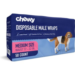 HONEYCARE Disposable Male Dog Wraps, Small: 12 to 19-in waist, 40
