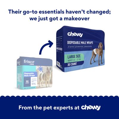 Show full view: Chewy Made Disposable Male Dog Wraps (FORMERLY FRISCO), Large: 22 to 27-in waist, 30 count slide 2 of 10