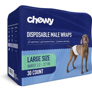 Chewy Made Disposable Male Dog Wraps (FORMERLY FRISCO), Large: 22 to 27-in waist, 30 count