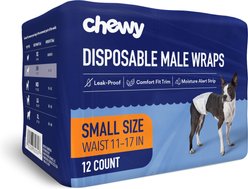 Chewy Made Disposable Male Dog Wraps (FORMERLY FRISCO), Small: 11 to 17-in waist, 12 count
