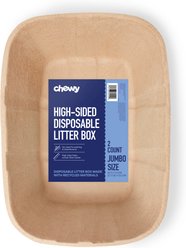 Chewy Made High-Sided Disposable Cat Litter Box, Jumbo (FORMERLY FRISCO), 21-in, 2 count