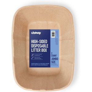 Chewy Made High-Sided Disposable Cat Litter Box, Jumbo (FORMERLY FRISCO), 21-in, 2 count