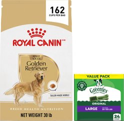 Royal Canin Golden Retriever Adult Dry Food + Greenies Large Dental Dog Treats