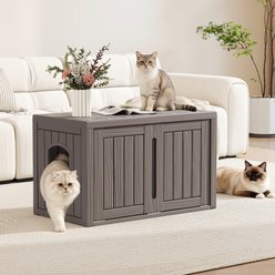 KAMABOKO Indoor & Outdoor Weatherproof Polypropylene Modern Cat House, Grey slide 2 of 5
