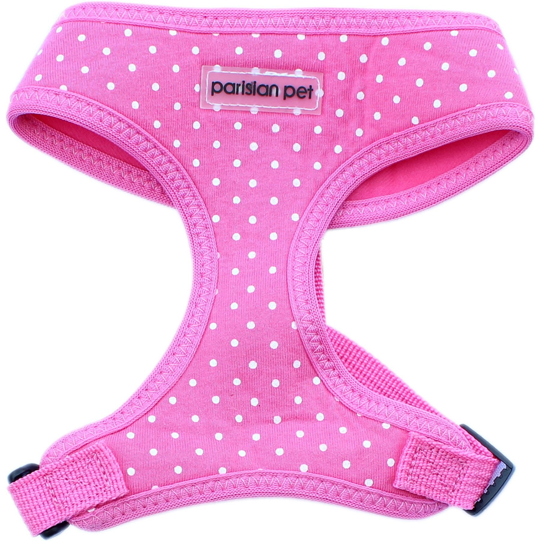 Parisian Pet Freedom Adjustable Dog Harness, Pink Dot, X-Large: 18 to 25-in chest