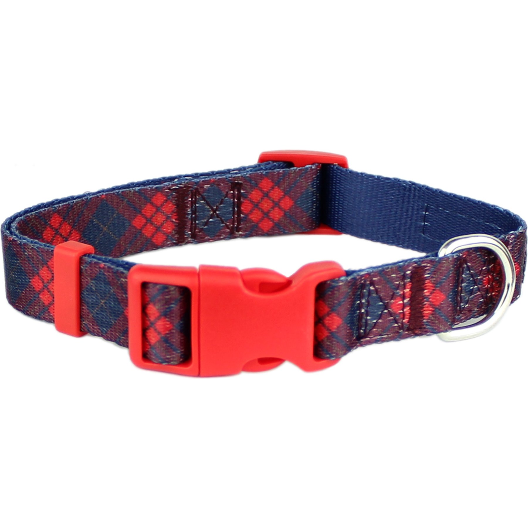 Parisian Pet Scottish Plaid Dog & Cat Leash, Red & Blue, 4-ft long, 0.75-in wide