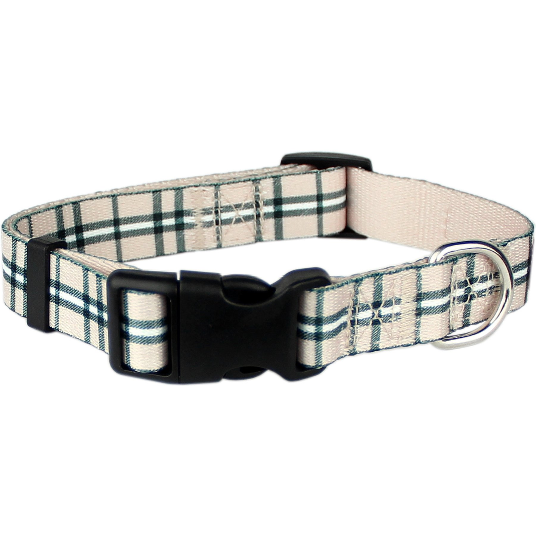 Parisian Pet Scottish Plaid Dog & Cat Leash, Khaki, 4-ft long, 0.75-in wide