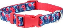 Parisian Pet Hibiscus Dog & Cat Collar, Pink, Large: 18 to 26-in neck, 1-in wide