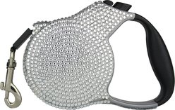 Parisian Pet Crystal Retractable Dog Leash, Silver, 16-ft long, 0.5-in wide slide 1 of 3