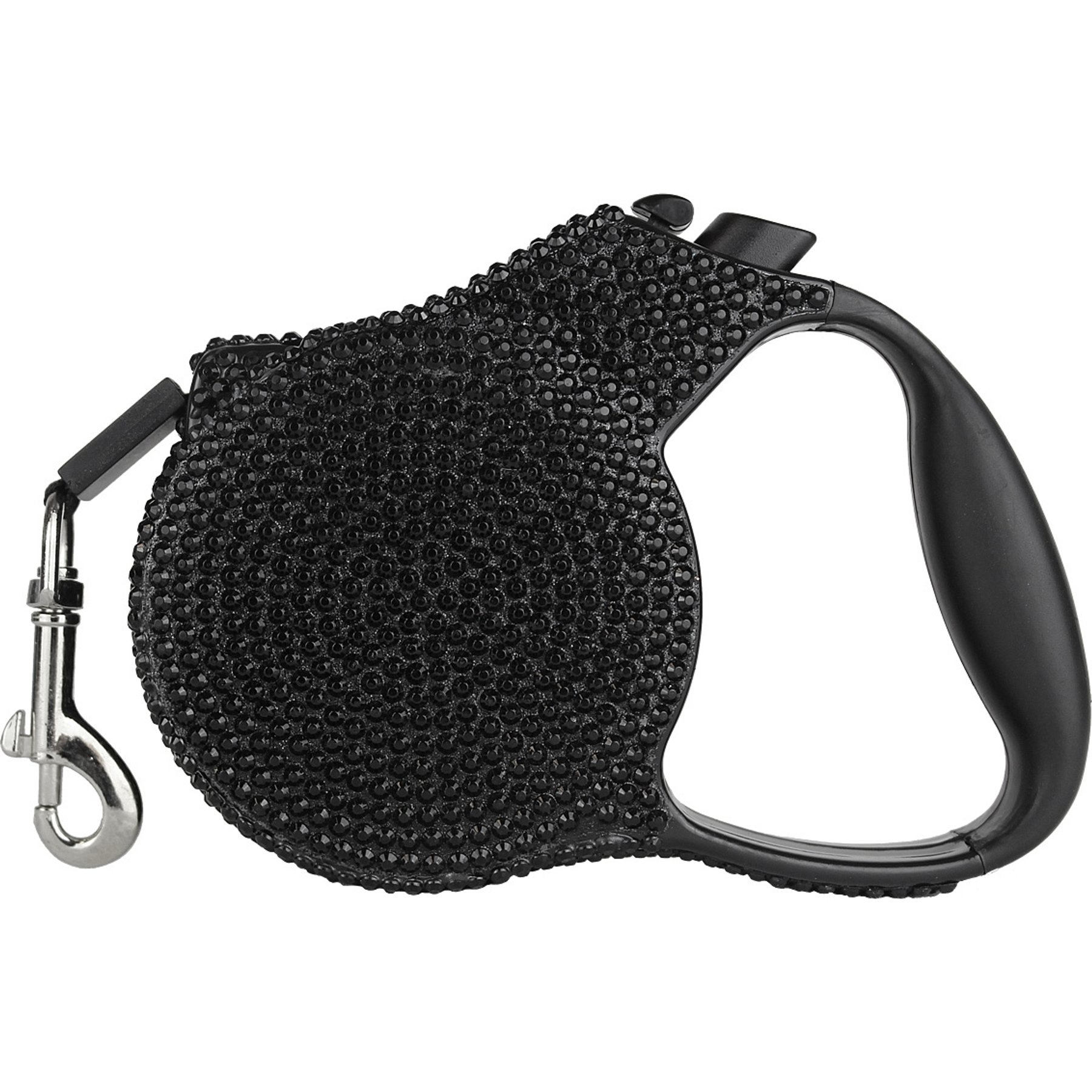 Parisian Pet Crystal Retractable Dog Leash, Black, 16-ft long, 0.5-in wide