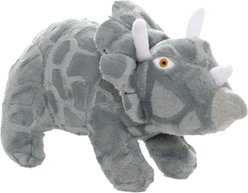 Mighty Jr Dinosaur Triceratops Squeaky Plush Dog Toy, Grey slide 2 of 5