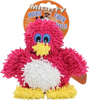 MIGHTY Jr Microfiber Ball Penguin Squeaky Plush Dog Toy, Pink