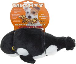 Mighty Jr Ocean Whale Squeaky Plush Dog Toy, Black