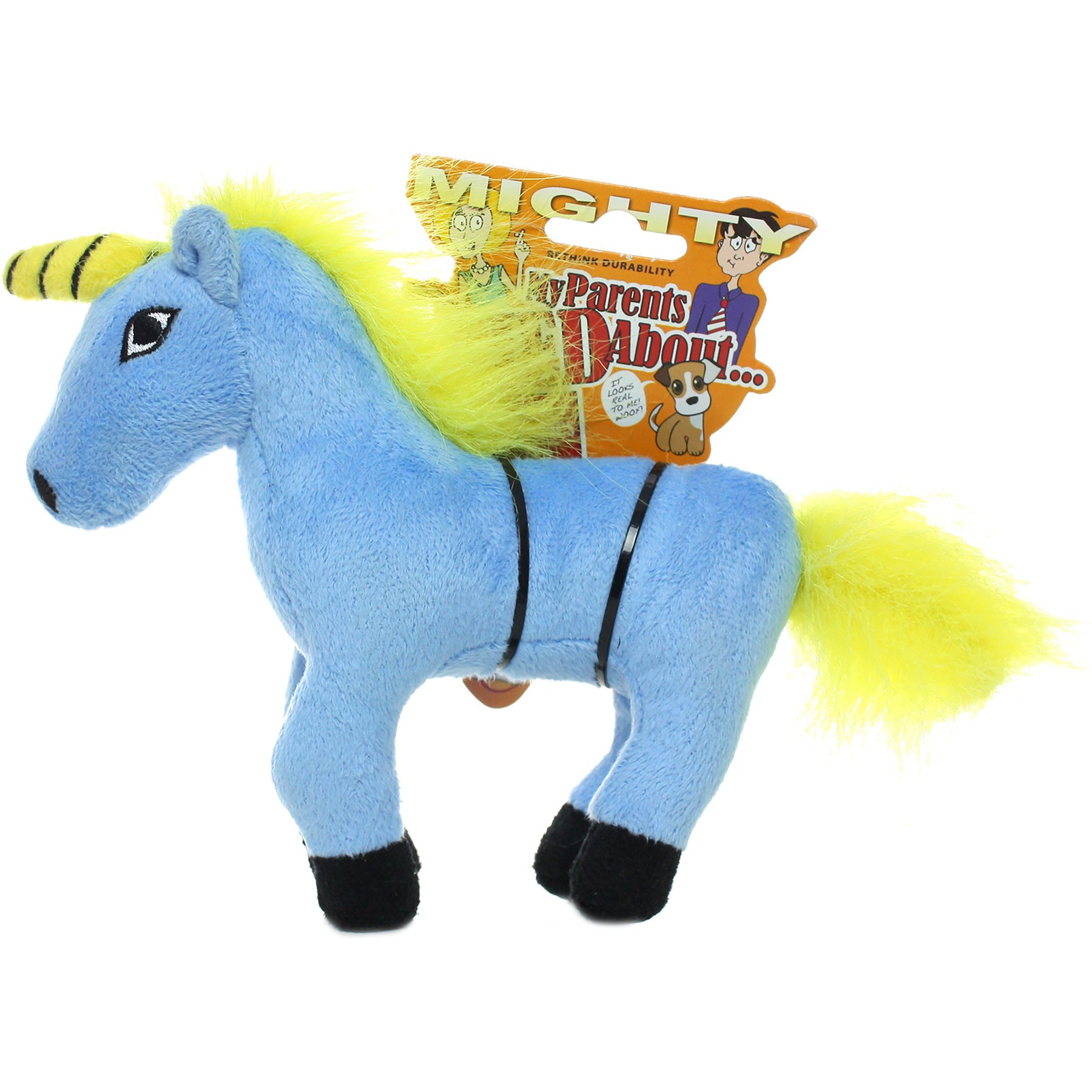 Mighty Microfiber Ball Med Elephant Squeaky Plush Dog Toy, Blue