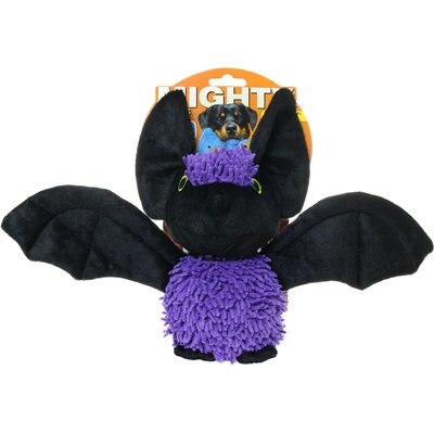 Mighty Mighty Microfiber Ball Med Bat Squeaky Plush Dog Toy, Purple