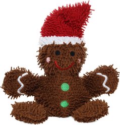 Mighty Microfiber Ball Med Gingerbread Man Hat Squeaky Plush Dog Toy, Brown slide 2 of 5