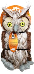 Mighty Nature Owl Squeaky Plush Dog Toy, Brown