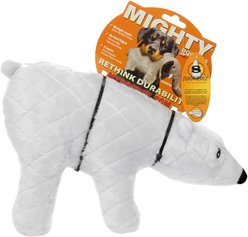 Mighty Arctic Polar Bear Squeaky Plush Dog Toy, White