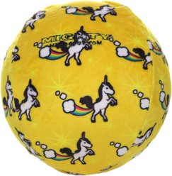 Mighty Ball Unicorn Squeaky Plush Dog Toy, Yellow, Large slide 2 of 5