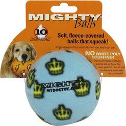Mighty Ball Squeaky Plush Dog Toy, Blue, Medium